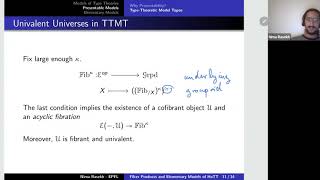 Nima Rasekh Filter products and elementary models of homotopy type theory [upl. by Pheni]