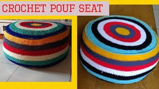 Crochet pouf  seat beanbag tutorial [upl. by Notfol]