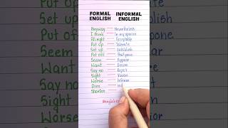 Formal vs Information English Words 🔥📖 english grammar education learning [upl. by Luelle]