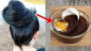 ¡Cómo hacer crecer el cabello brillante y sedoso más rápido con huevo y café PeinadosFatima [upl. by Camille529]