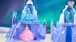 Disney Frozen Elsas Ice Magic Palace unboxing Morning routine Elsa Palácio de gelo Putri Istana [upl. by Hi620]