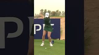 Charley Hull Swing Face On Iron Tee Shot [upl. by Gris]