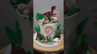 How I Decorate This Custom Dinosaur Cake 🎂 shorts cake cakedesign customcakes [upl. by Haimirej959]