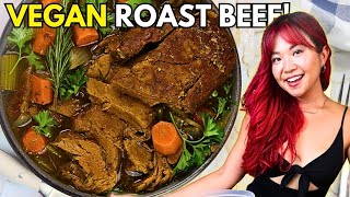 I Tried Making VEGAN ROAST BEEF It was EASY amp DELICIOUS [upl. by Eisnil637]