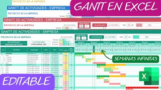 Diagrama de GANTT📆en Excel para Proyectos✅Línea de tiempo INFINITO [upl. by Terrijo627]