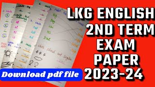 LKG English 2nd term exam question paper 202324LKG English Annual exam preparation paper LKG [upl. by Prochoras]