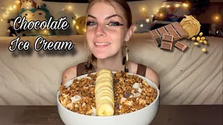 CHOCOLATE BANANA ICE CREAM MUKBANG Vegan [upl. by Yalhsa]