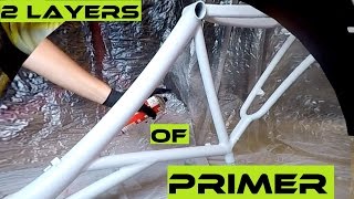 Putting PRIMER Prior To Painting  Vintage Cannondale F600 [upl. by Hildagard]