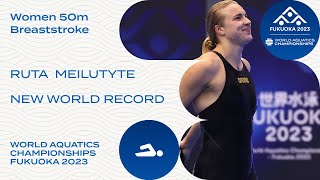 WORLD RECORD  Ruta Meilutyte  Women 50m Breaststroke [upl. by Amathiste]