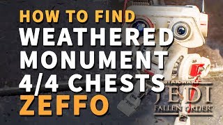 Weathered Monument Chests All Locations Zeffo Star Wars Jedi Fallen Order [upl. by Ehpotsirhc]