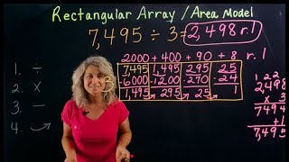 Rectangular Array Area Model Box Method for Division 4th Grade Math [upl. by Naenej]