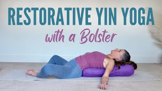 Restorative Yin Yoga With A Bolster 45 Minutes  Devi Daly Yoga [upl. by Adnawahs]