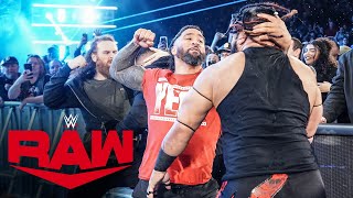 Sami Zayn and The Usos neutralize The Bloodline in a fierce brawl Raw highlights Nov18 2024 [upl. by Kant]