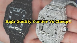 Moissanite Cartier Watch Review💎 Quality Vs Cheap Moissanite Cartier Comparison [upl. by Mackay932]