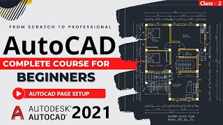 AutoCad 2D 3D Full Course Bangla  AutoCad Page Setup  Class 2  AutoSoft Sensei [upl. by Sergo244]