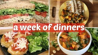 WHAT I EAT IN A WEEK  7 EASY VEGAN DINNER IDEAS [upl. by Sidnal]