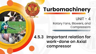 453 Important relation for work done on Axial Compressor  ME603A [upl. by Rennug]