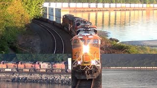 BNSF intermodal train passes through carkeek park in Seattle [upl. by Tamarra154]