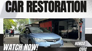 honda civic full restoration with dual colour option  metallic black and bluish silver 8519957776 [upl. by Rafferty]