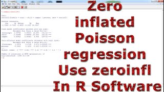 Zero inflated Poisson regression Use zeroinfl With In R Software [upl. by Nus]