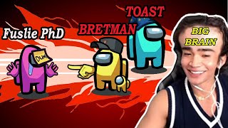 Bretman got a crewmate voted out in Among Us BIG BRAIN ft Amigops Dream Team Tommyinnit Fuslie [upl. by Assilat883]