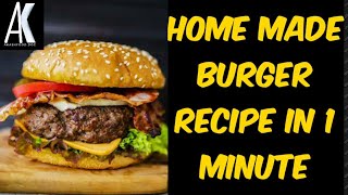 SIMPLE BEEF BURGER RECIPE 1 MINUTE RECIPE [upl. by Ardnoet942]