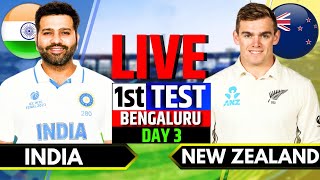 India vs New Zealand 1st Test Day 3  IND vs NZ Live Match  Live Cricket Match Today Session 3 [upl. by Amiel]