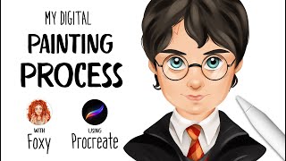 Harry Potter drawing process in Procreate harrypotter [upl. by Willmert]