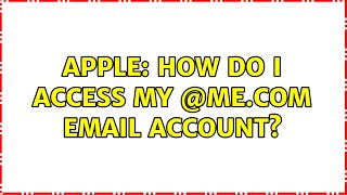 Apple How do i access my mecom email account 3 Solutions [upl. by Touber]