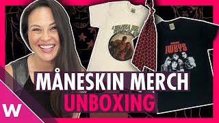 Måneskin merchandise Unboxing shirts from the Eurovision 2021 winners [upl. by Cecily515]