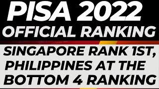 PISA 2022 OFFICIAL RANKING PHILIPPINES BOTTOM 4 [upl. by Einegue]