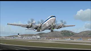 BOEING 377 STRATOCRUISER PAN AMERICAN AIRLINES TAKE OFF FROM ATHENS INTL AIRPORT FS9 HD [upl. by Beryle]