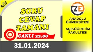 AÖF 31 01 2024 Canlı  Bahar Dönemi Ders Seçimleri Başlıyor [upl. by Annoerb]