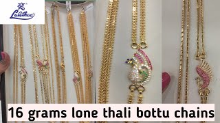 Lalitha jewellers exclusive thali bottu chains collection🥳 16 grams lone chain [upl. by Notsahc]