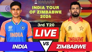 IND vs ZIM 3rd T20 Live Cricket Match Today  India vs Zimbabwe 3rd T20 Live Score amp Commentary t20 [upl. by Garnes]