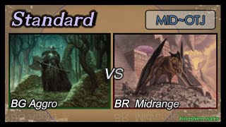 【MTG】スタンダード 黒緑アグロ vs 黒赤ミッドレンジ  Standard BG Aggro vs BR Midrange [upl. by Manwell378]