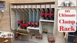 104  DIY ULTIMATE CLAMP RACK with lots of shelf storage for the workshop [upl. by Snej]