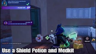 Use a Shield Potion and Medkit  Fortnite Kickstart Quest  Chapter 5 Season 1 [upl. by Tevlev64]