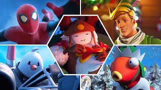 Evolution of All Winter Holiday Themed Trailers in Fortnite Chapter 1 to Chapter 4 [upl. by Llerod]