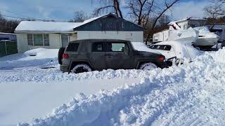 Meyer snow plow on FJ Cruiser [upl. by Aihsel]