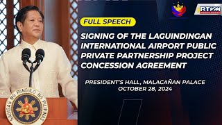 Signing Laguindingan International Airport PPP Project Concession Agreement Speech 10282024 [upl. by Connelley]