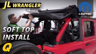 How to Install a Mopar Soft Top on a 2018 and up Jeep Wrangler JL Unlimited [upl. by Hoem537]