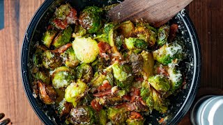 Guide to Thanksgiving sides Day 3 Bacon Parm Brussels thanksgiving brusselssprouts Brussels [upl. by Roose22]