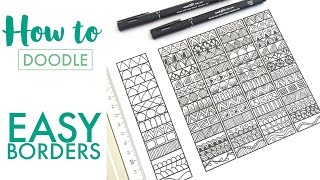 HOW TO DOODLE Easy borders  Mindful doodling [upl. by Tirrell692]