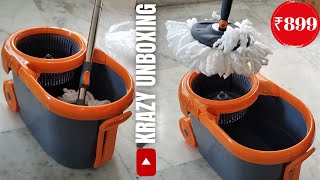 12L Spin Floor Mop Set With Bucket With 360 Degree Spinner Unboxing [upl. by Annua]