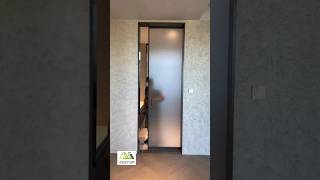 Bathroom monorail sliding door installation installation slidingdoor factory homedecor [upl. by Anola]