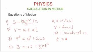 CALCULATIONS IN MOTION  PHYSICS [upl. by Ellives]