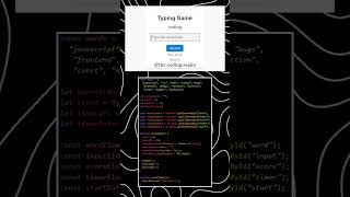 ⌨️ Typing Game using HTML CSS AND JAVASCRIPT htmlcss coding javascript [upl. by Darnok]