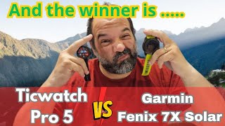 Garmin Fenix 7X Solar vs Ticwatch Pro 5 Which Smartwatch Reigns Supreme [upl. by Parthenia473]