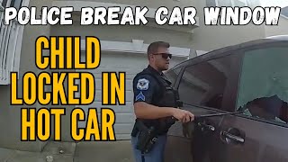 Dramatic Rescue Police Save Child Trapped in Hot Car [upl. by Iaht]